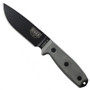 ESEE Knives ESEE-4P Grey Micarta Fixed Blade Knife, Coyote Brown Sheath, 1095 Carbon Black Blade