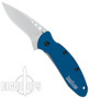 Kershaw Scallion Assist Knife, Blue Handle, Plain Blade, KS1620BL