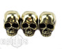 Lion ARMory Small Skull Head Brass Lanyard Beads, Set of 3