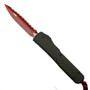 Marfione Custom Knives 122-3LV Lord Vader Ultratech Carbon Fiber/Alloy D/E OTF Auto Knife, Full Serrated Red Blade