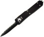 Microtech 147-3 UTX-70 D/E OTF Auto Knife, Full Serrated Black Blade