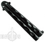 Thug Heavyweight Balisong Butterfly Knife, Black Combo Blade