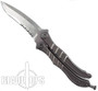 Microtech Metalmark Balisong Knife, Stonewash Combo Blade MT170-11