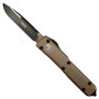 Microtech 121-1TA Tan Contoured Ultratech S/E OTF Auto Knife, Black Blade