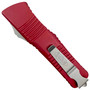 Microtech Red Combat Troodon OTF Knife, Satin Dual Standard Edge, MT142-4RD REAR VIEW