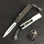 Marfione Custom Knives 122-1STE Stormtrooper Ultratech Carbon Fiber/Alloy D/E OTF Auto Knife, White Blade