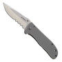 CRKT 6461S Large Stainless Drifter FrameLock Knife, Combo Edge