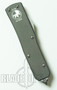 Microtech UTX-85 OTF Knife, Satin, Part Serrated, Grey Handle, MT125-5
