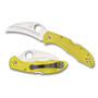 Spyderco C106PYL2 Yellow Tasman Salt 2 Hawkbill Folder Knife, H-1 Satin Blade