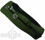 Lion Steel Knives SR1-Al Green Aluminum Folder Knife, Black Plain Blade