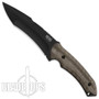 SOG Small Kiku Fixed Blade Knife, Black TiNi Plain Tanto Blade