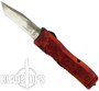 Conquest Tactical Fire Red Fury OTF Auto Knife, Brightwash Tanto Blade