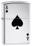 Zippo Lighter Lucky Ace, High Polish Chrome, Zippo 24011