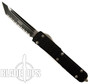 Microtech 123-3 Ultratech T/E OTF Auto Knife, Full Serrated Black Blade