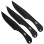 UZI TRW-004 3-Piece Throwing Knife Set, Leather Sheath, Black Blades