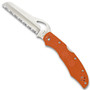 Spyderco Byrd BY17SOR2 Orange Cara Cara 2 Rescue Folder Knife, Satin SpyderEdge Blade