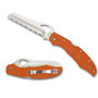 Spyderco Byrd BY17SOR2 Orange Cara Cara 2 Rescue Folder Knife, Satin SpyderEdge Blade REAR VIEW