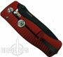 Lion Steel Knives SR1-Al Red Aluminum Folder Knife, Black Plain Blade