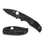 Spyderco Lightweight Native 5 Folder Knife, Black Combo Blade REAR VIEW