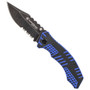 Smith & Wesson Blue Border Guard Folder Knife, Black Stonewash Combo Blade