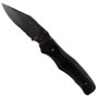 Bear OPS Manual Folder Knife, Tactical Black Part Ser Drop Point Blade, Zytel Handle