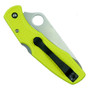 Spyderco Yellow Pacific Salt Lockback Knife H1 Spyderedge Blade Clip View