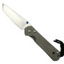Chris Reeve S21-T Small Sebenza 21 Tanto Titanium Folder Knife, CPM-S35VN Stonewash Blade