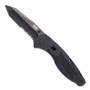 SOG Aegis Folder, A/O, Tanto, Part Serrated Black Blade