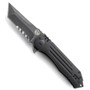 Ruger 2-Stage Compact Flipper Knife, Black Stonewash Combo Tanto Blade