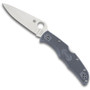 Spyderco Endura4 Aogami Super Blue Grey FRN Knife, Plain Blade