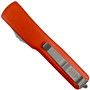 Microtech Orange UTX70 OTF Knife, Double Plain Edge Satin Blade REAR VIEW