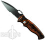 Piranha Orange Hybrid Auto Knife, 154CM Black Combo Blade