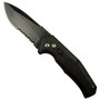 Bear OPS AC-600-B7-B Bold Action VI Auto Knife, Black Combo Blade