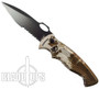 Piranha Desert Camo Hybrid Auto Knife, 154CM Black Combo Blade