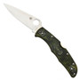Spyderco Zome Green Endura 4 Folder Knife, VG-10 Satin Blade FRONT VIEW