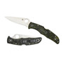Spyderco Zome Green Endura 4 Folder Knife, VG-10 Satin Blade REAR VIEW