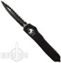 Microtech Tactical Ultratech OTF Knife, Dual Edge Black Plain/Full Serrated Blade, 122-3T