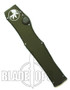 Microtech Green Halo V OTF Automatic Tanto Point Knife, Bead Blast Part Serrated, MT150-8GR