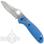 Benchmade 555SHG-BLU Blue Mini Griptilian Sheepsfoot Folder Knife, 154CM Satin Combo Blade