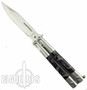 Transformer Butterfly Knife, Black Pearlex Handle, Satin Blade