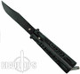 Bear Ops Bear Song III Butterfly Knife, Black G10, Black Clip Blade, B300B4T