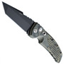 Hogue Knives 34108 EX-A01 4" Green G-Mascus G-10 Tanto Auto Knife, 154CM Black Blade FRONT VIEW