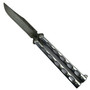 Bear & Son SS14D Stainless Balisong Butterfly Knife, Damascus Blade