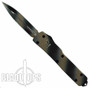 Microtech Tactical UTX70 D/A OTF Knife, Double Edge, Tan Camo
