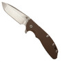 Hinderer Knives Flat Dark Earth XM-24 4" Spanto Flipper Knife, CPM-S35VN Stonewash Blade