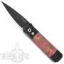 ProTech Godson Auto Knife, Lace Redwood Handle, DLC Plain Blade