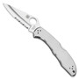 Spyderco Stainless Delica 4 Folder Knife, VG-10 Satin Combo Blade