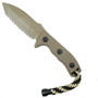 Microtech Tan Currahee T/E Fixed Blade Knife, Full Serrated Tan Blade