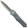 Microtech 142-12APGY Grey Combat Troodon D/E OTF Auto Knife, Apocalyptic Stonewash Blade