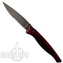 Piranha Red DNA Auto Knife, CPM-S30V Black Combo Blade